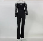 Lace Butterfly Collar Jumpsuit 2026 - Wide-Leg Trousers Jumpsuit - DanaFashionstore
