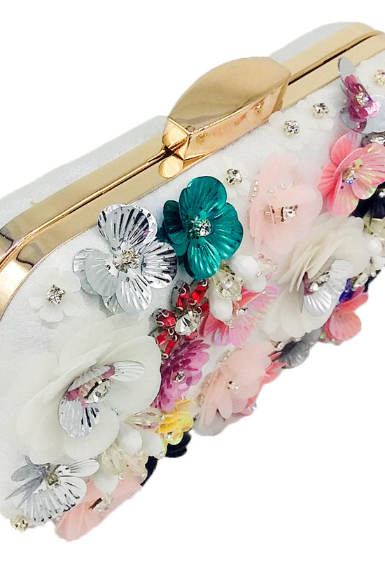 Flower Beaded Banquet Bag Party Clutch - Dana Fashion