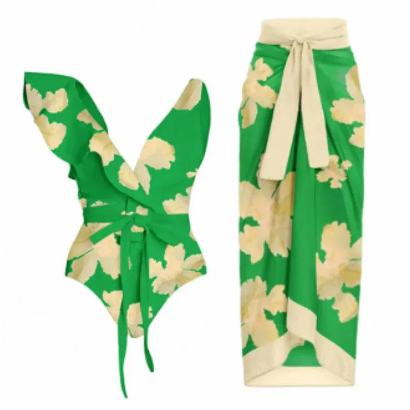 Siamese Conservative Covering Belly Thin Swimsuit French Retro One-piece Bikini - DanaFashionstore