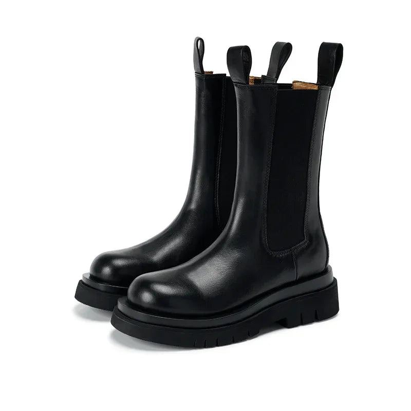 Real soft leather Martin boots women's British style boots - DanaFashionstore