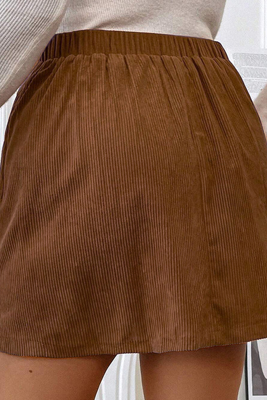 Women's A- Line Skirt With Pockets Corduroy Skirt