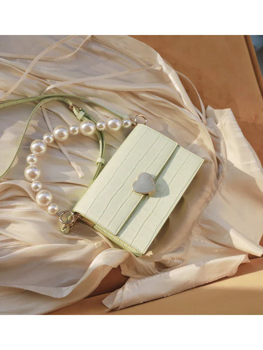Pearl handbag premium lock small square bag - DanaFashionstore