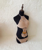 Europe and the United States new woman swimsuit set, beach sunshine bath, foreign trade Crochet Crochet tassel bikini - DanaFashionstore