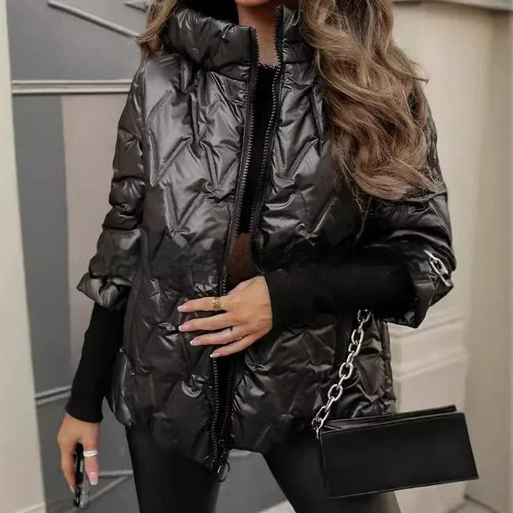 Fashion Hooded Loose-Fitting Patchwork Cotton Jacket 2026 - Long Sleeve Coat - DanaFashionstore