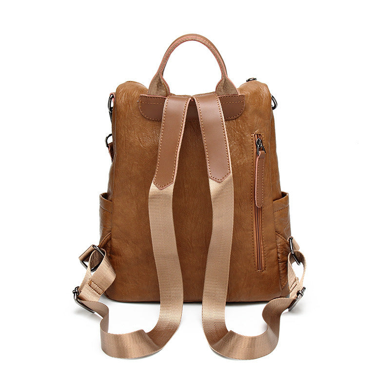 All-in-one multifunctional soft leather backpack