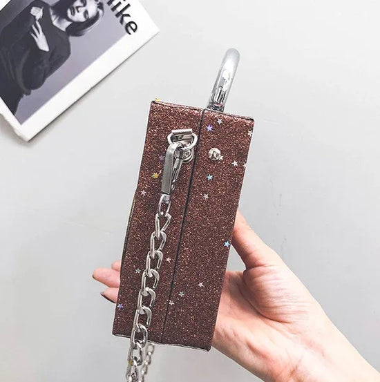 Sequins box bag radio handbag bright surface Harajuku wind Messenger bag - DanaFashionstore