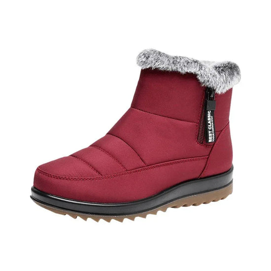 Winter Snow Boot With Side Zipper Fashion Warm Plush Ankle Boots Women's Fleece Short Shoes - DanaFashionstore
