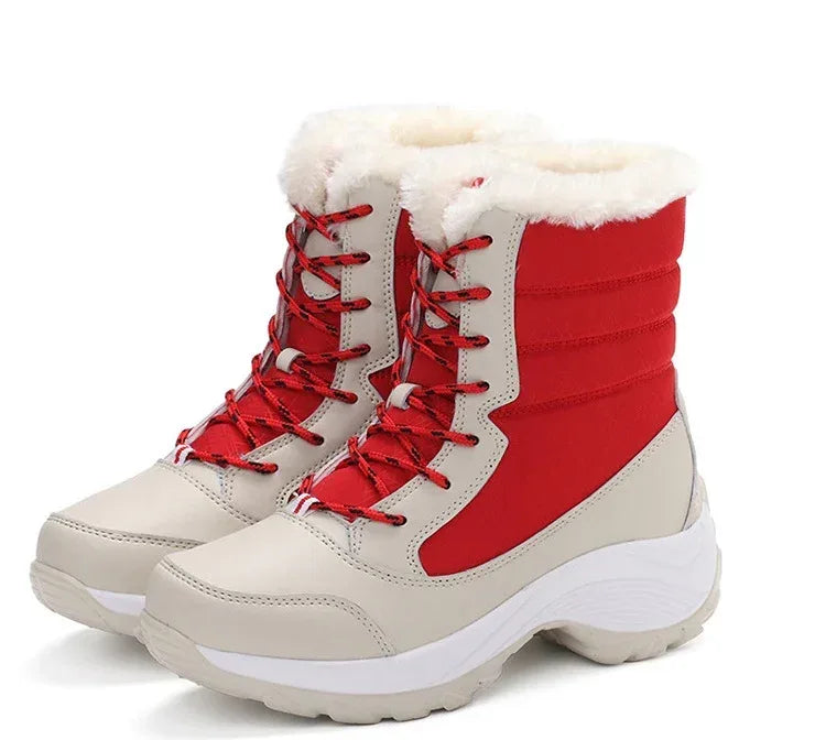 Snow Boots Female High To Help Waterproof Ladies Cotton Shoes Boots Plus Velvet Shoes - DanaFashionstore
