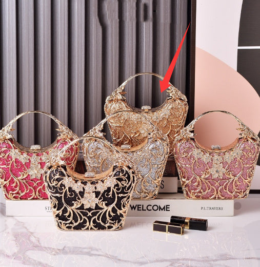 Hollow Out Party Clutch Shiny Banquet Bag - Dana Fashion