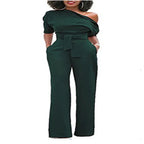 Off-Shoulder Buttoned Wide-Leg Pants 2026 - Casual Jumpsuit - DanaFashionstore