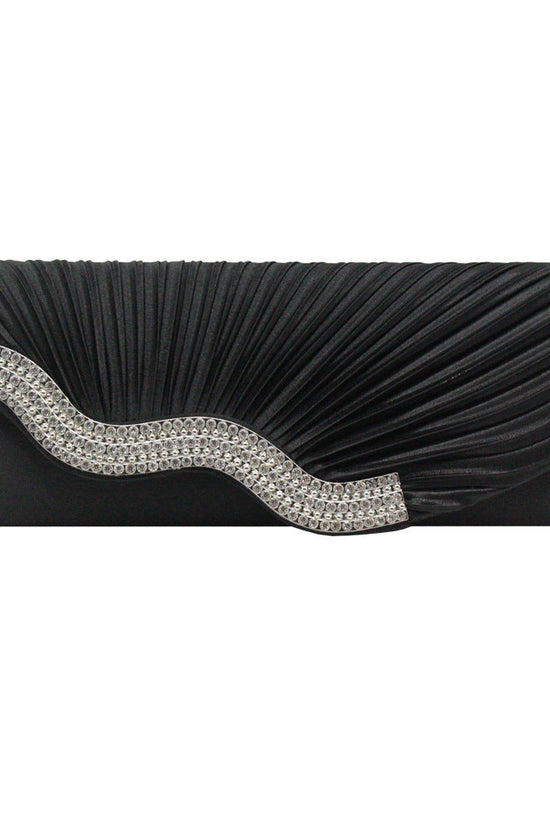 Rhinestone pleated clutch - Dana Fashion