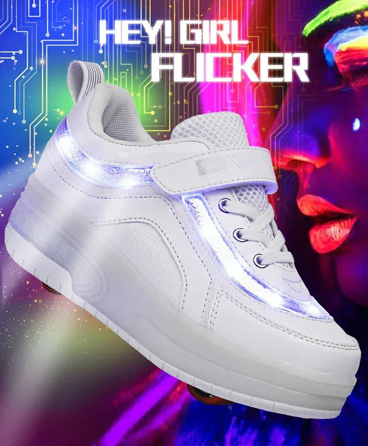 Sports Shoelace Wheels Shoes Men And Women Pulley Student Single And Double Wheel - DanaFashionstore