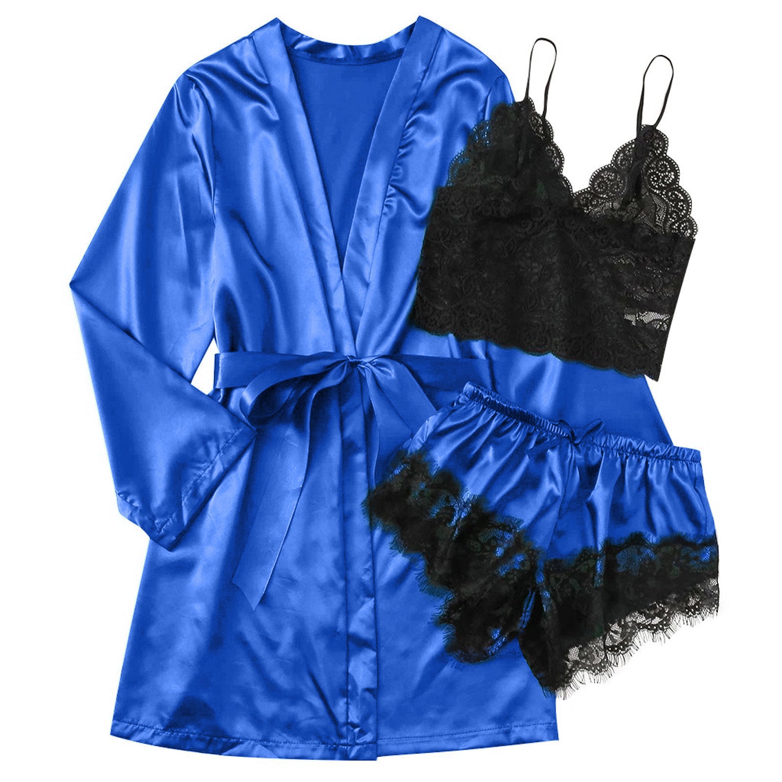Wholesale European And American Foreign Trade Tube Top Ice Silk Pajamas Women's Seduction Sexy Bra Nightgown Lace Shorts - Dana Fashion