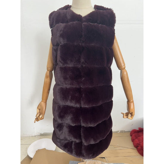 Fur Long Vest Cotton-padded Coat Dana Fashion
