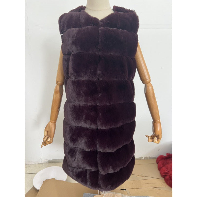 Fur Long Vest Cotton-padded Coat Dana Fashion