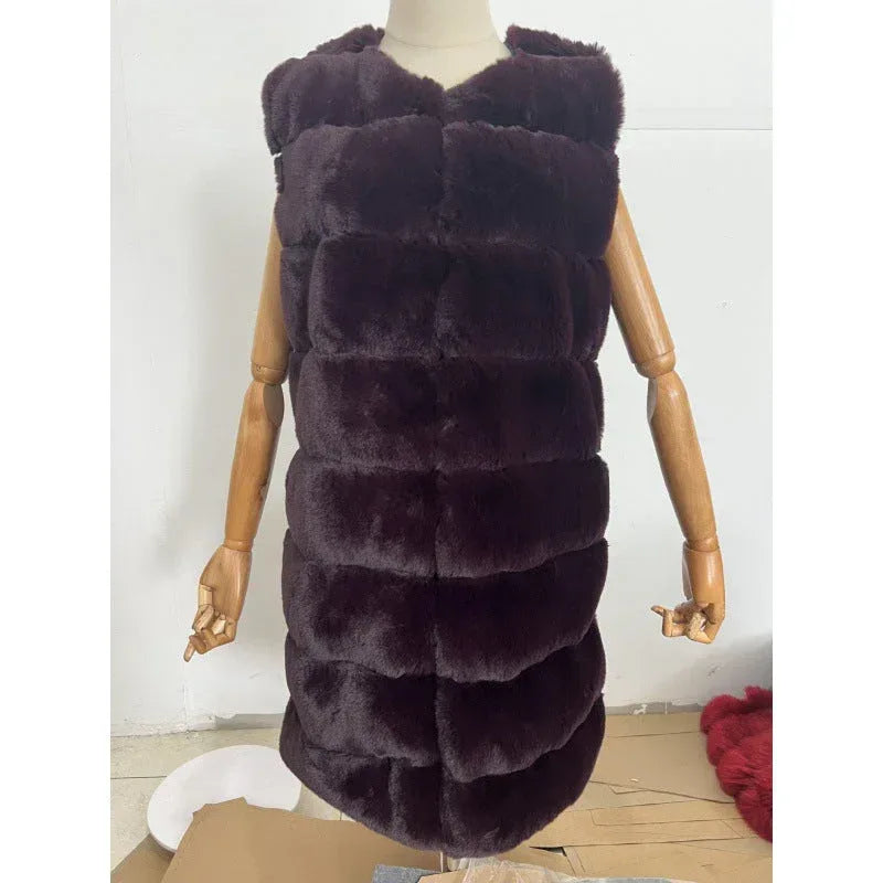 Fur Long Vest Cotton-padded Coat - DanaFashionstore