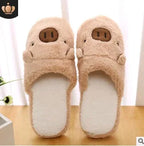 Couple models cartoon pig cotton slippers month cotton slippers home floor soft slippers warm - DanaFashionstore