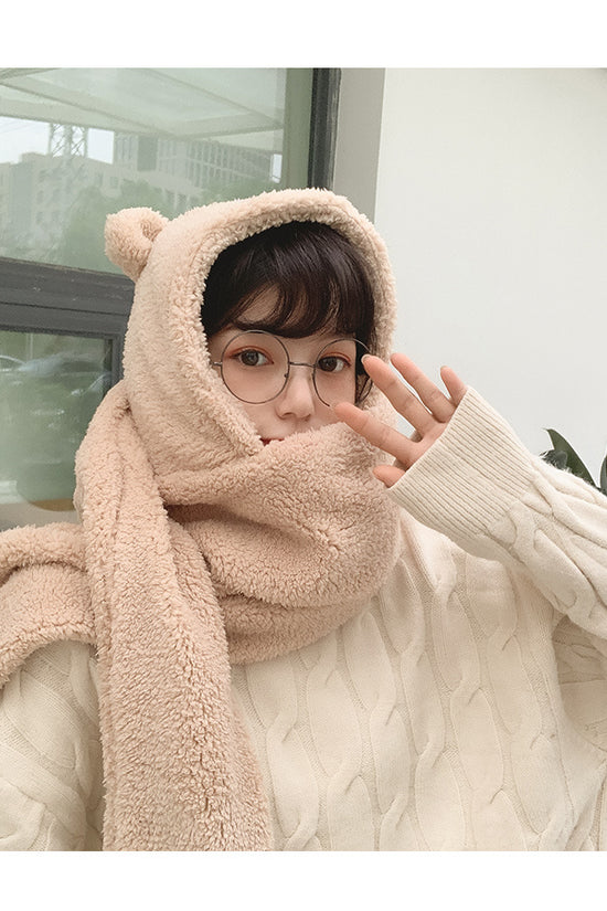 Bear ears scarf hat