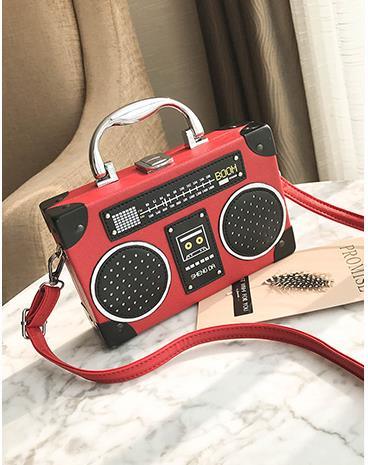 Sequins box bag radio handbag bright surface Harajuku wind Messenger bag - DanaFashionstore