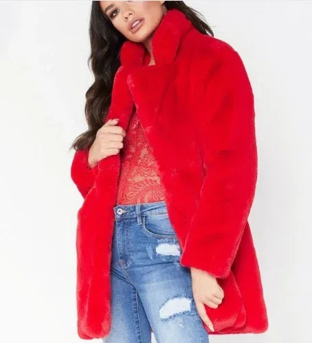 Faux Fur Coat Women 2025 - Long Sleeve Warm Plus Size Winter Jacket - DanaFashionstore