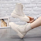 British Pure Color Ladies Waterproof Martin Boots - DanaFashionstore