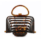 Acrylic bamboo basket hollow handbag foldable shell bag - DanaFashionstore