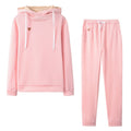 Women's Fleece Leather Seal Long Sleeve Hooded Casual Sports Suit