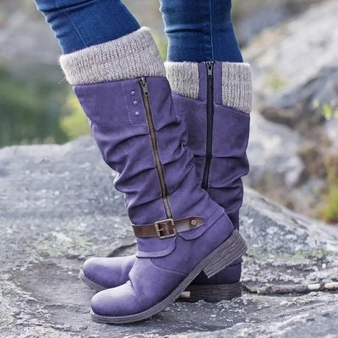 Women's side zipper boots