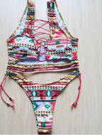 Pineapple Bikini for big boob Women Lace Up Swimwear Thong bikini set two pieces Swimsuit Bathing Suit female - DanaFashionstore