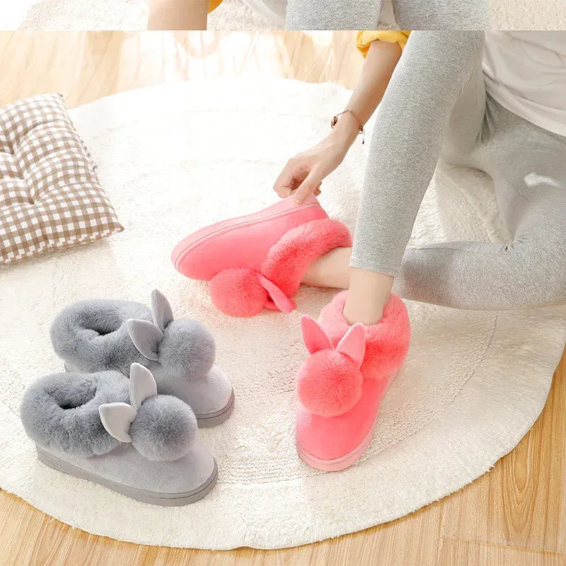 Rabbit slip-on cotton slippers - DanaFashionstore