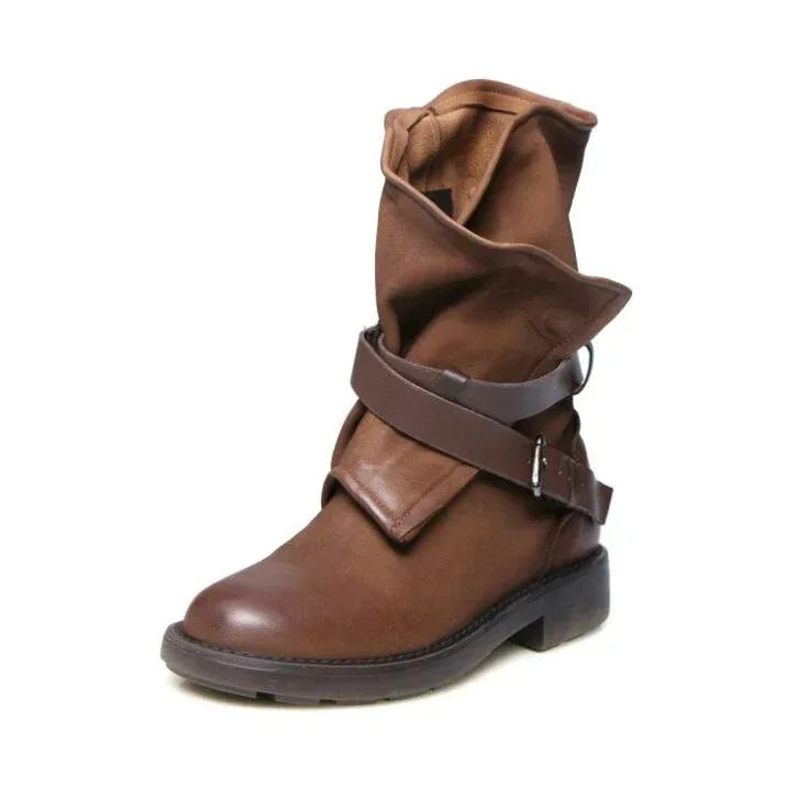 Round toe buckle with square heel - DanaFashionstore