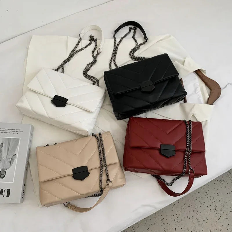 Embroidery Thread Small PU Leather Crossbody Bags for Women Trend Hand Bag Women's Branded Trending Shoulder Handbags - DanaFashionstore