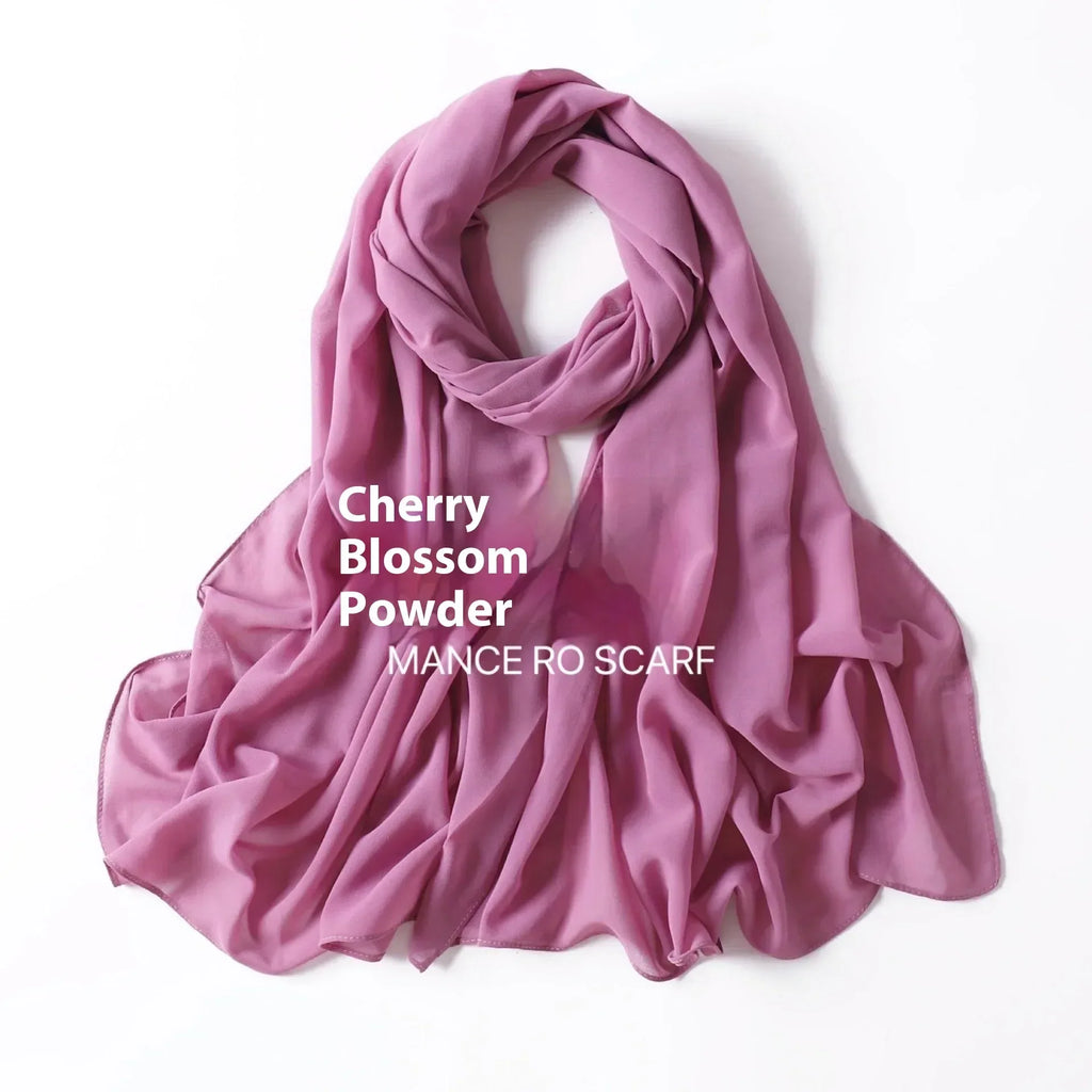 Pure Color Pearl Chiffon Scarf Headcloth Veil Chiffon Scarf - DanaFashionstore