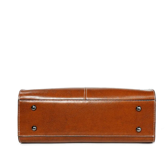 Oil wax stitching leather handbag - DanaFashionstore