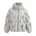 Plus Size Woven Twisted Down Cotton-Padded Jacket 2026 - Winter Coat - DanaFashionstore