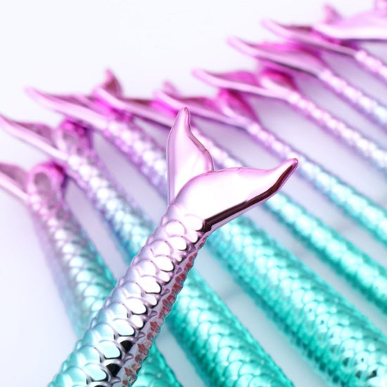 11pcs Makeup Brushes Kit Maquiagem Maquillaje New Mermaid Foundation Eyebrow Eyeliner Cosmetic Makeup Brushes $23.50 Dana Fashion default: default makeup Overview: 1. Convenient And Portable, An Important Beauty Essential For You 2. Adopts High-Quality Sy