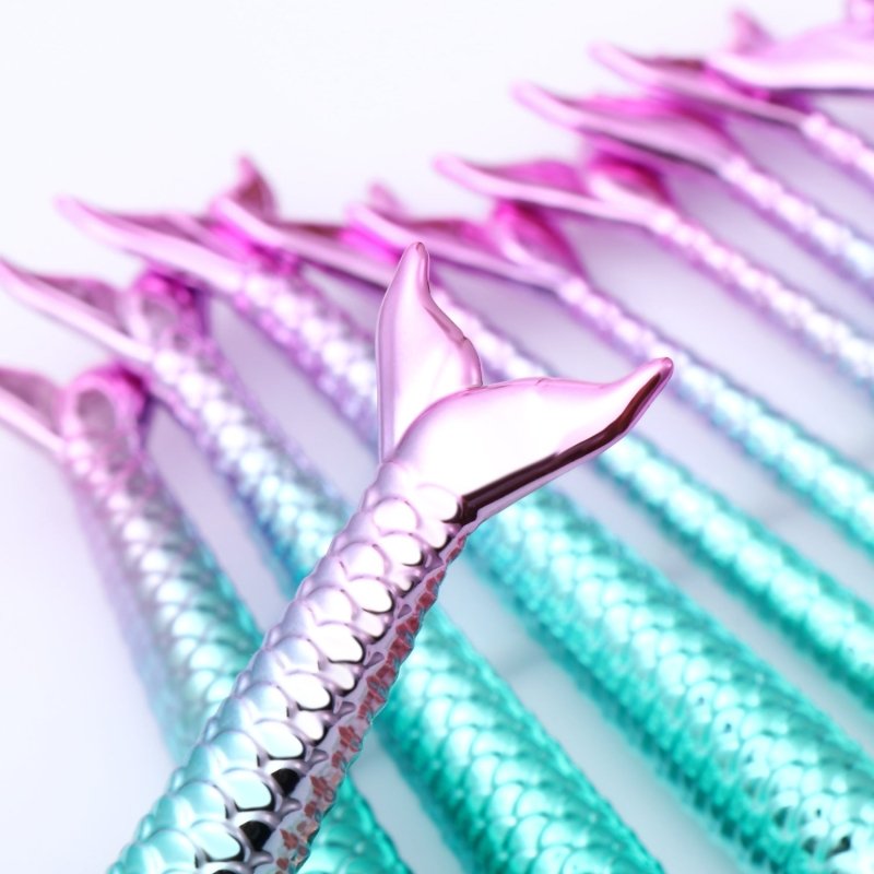 11pcs Makeup Brushes Kit Maquiagem Maquillaje New Mermaid Foundation Eyebrow Eyeliner Cosmetic Makeup Brushes $23.50 Dana Fashion default: default makeup Overview: 1. Convenient And Portable, An Important Beauty Essential For You 2. Adopts High-Quality Sy