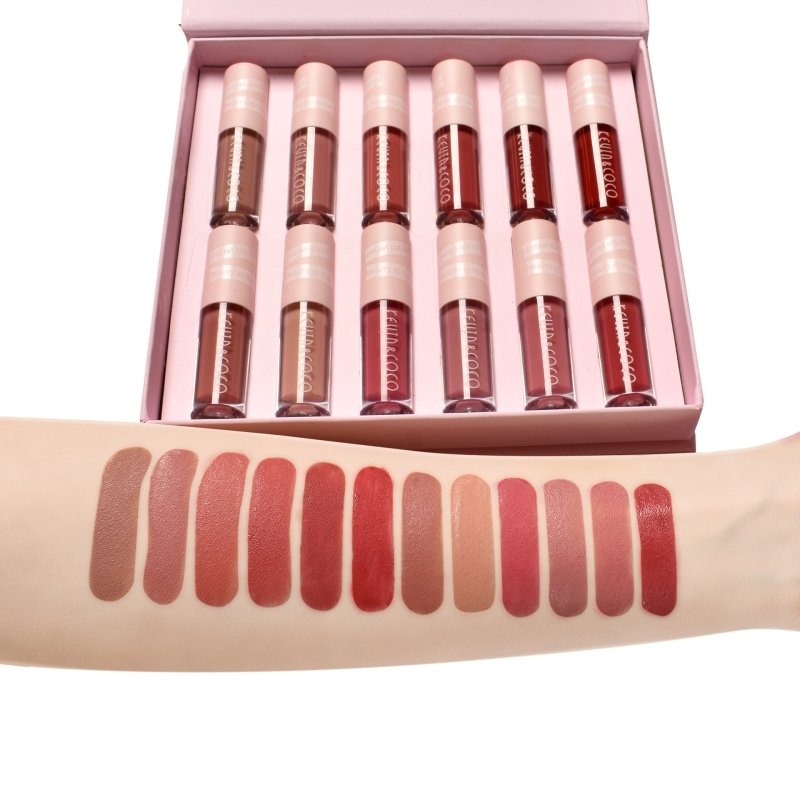 12 Colors Non Stick Cup Lip Gloss Set Waterproof Long Lasting $45.50 Dana Fashion Color: Pink quantity: 12PCS makeup Specification: Model: 12 color non-stick cup lip gloss Color: 12-color pink sticker lip gloss Ingredients: Multivitamins Color classificat