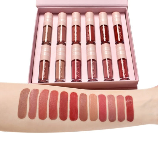 12 Colors Non Stick Cup Lip Gloss Set Waterproof Long Lasting $45.50 Dana Fashion Color: Pink quantity: 12PCS makeup Specification: Model: 12 color non-stick cup lip gloss Color: 12-color pink sticker lip gloss Ingredients: Multivitamins Color classificat
