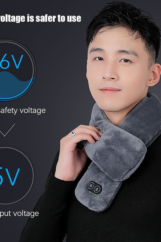 Women Men Soft Temperature Control Pain Relief Cervical Massage Shoulder Neck Wrap USB Heated Scarf Shawl Washable Winter Warm