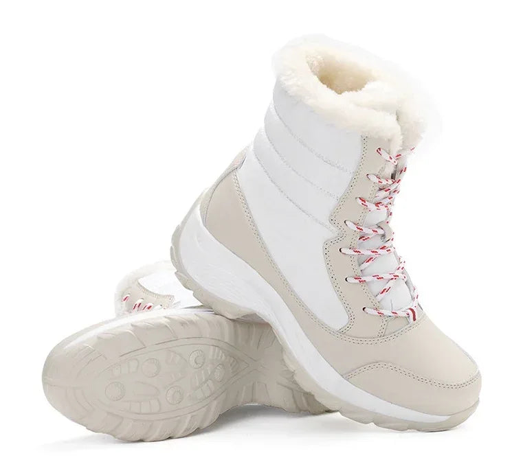 Snow Boots Female High To Help Waterproof Ladies Cotton Shoes Boots Plus Velvet Shoes - DanaFashionstore