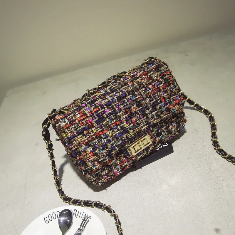 Autumn and winter new women's bag wild small square bag Japan and South Korea fashion lock chain bag shoulder slung - DanaFashionstore