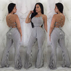 Striped slim-fit jumpsuit women - DanaFashionstore