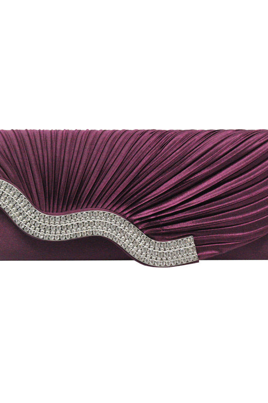 Rhinestone pleated clutch - Dana Fashion
