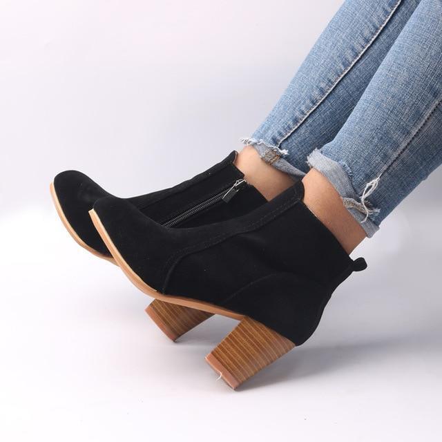 Women's high heel side zipper Martin boots - DanaFashionstore