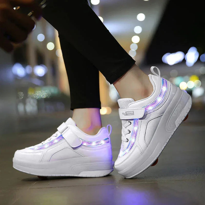 Sports Shoelace Wheels Shoes Men And Women Pulley Student Single And Double Wheel - DanaFashionstore