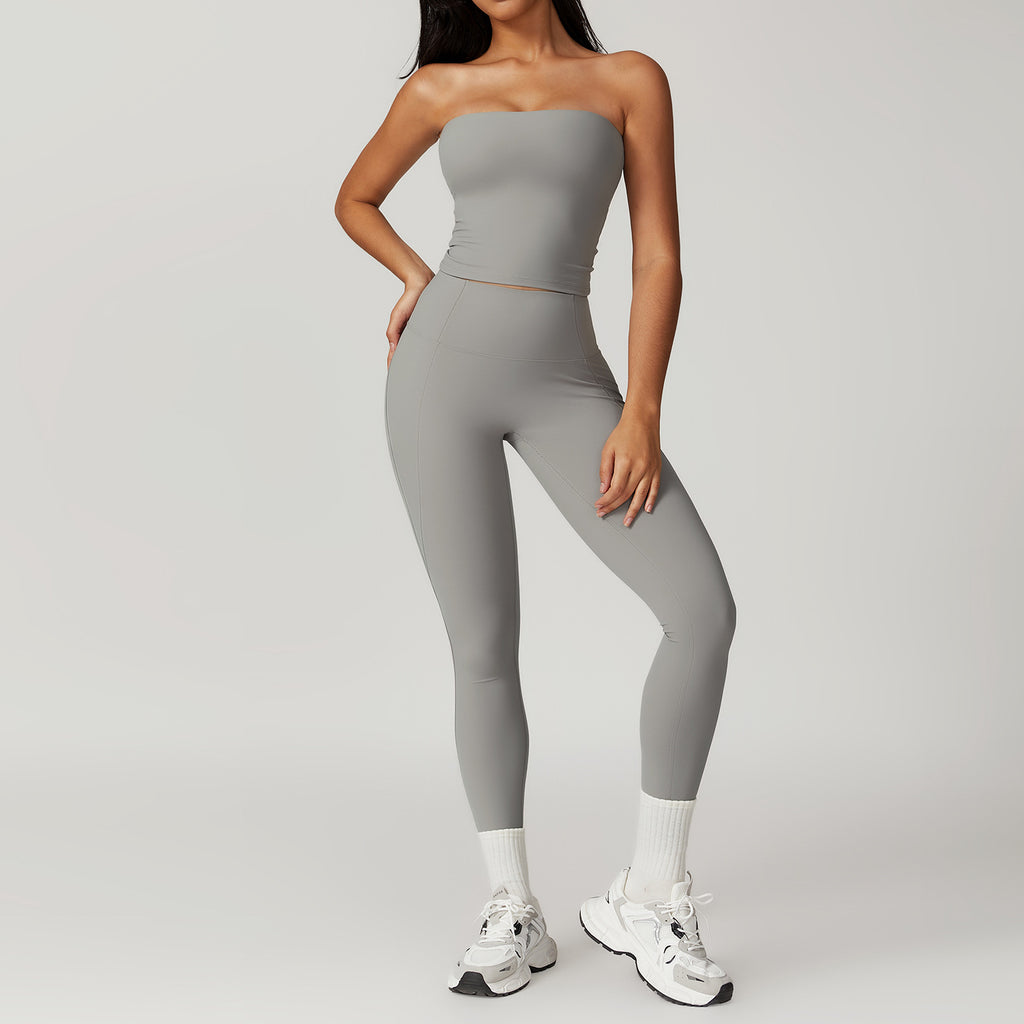Brushed Back Tight Yoga High Waist Hip Lifting Sports Suit