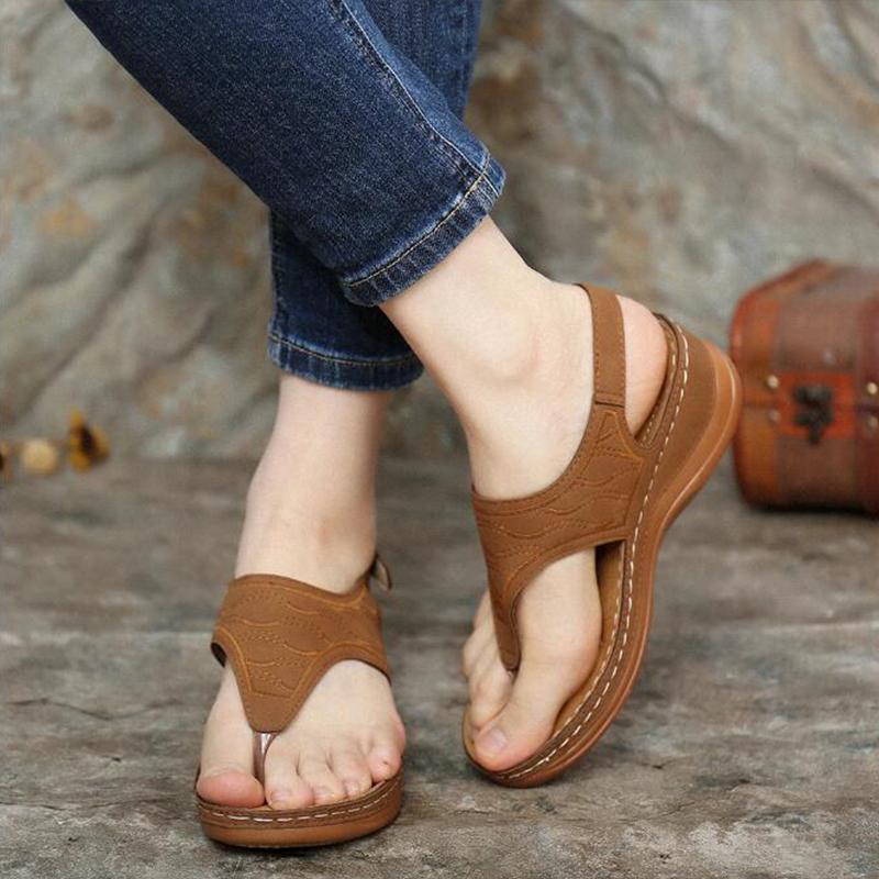 Summer Shoes Roman Retro Style Clip Toe Sandals Women Ankle Buckle Shoes - DanaFashionstore