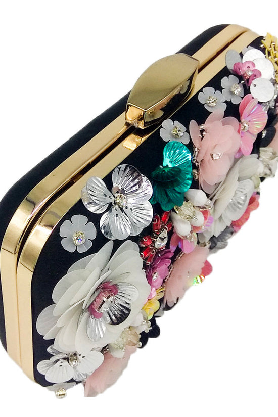 Flower Beaded Banquet Bag Party Clutch - Dana Fashion