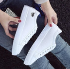 Fashion New Woman PU Leather Shoes Ladies Breathable Cute Heart Flats Casual Shoes White Sneakers - DanaFashionstore